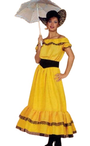 verhuur - carnaval - Historisch - 1870 dame geel